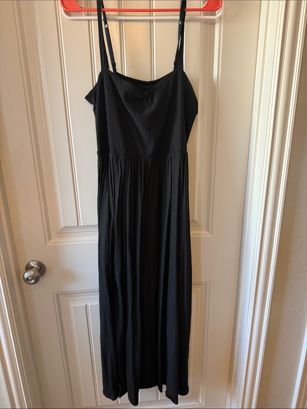 Black Maxi Slip Dress with Adjustable Straps XL
